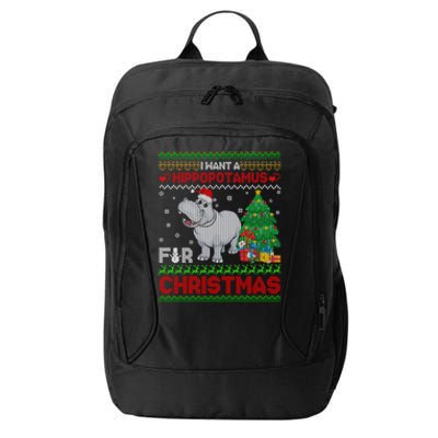 I Want A Hippopotamus For Christmas Hippo Pajamas Ugly Gift City Backpack