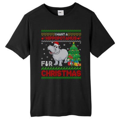 I Want A Hippopotamus For Christmas Hippo Pajamas Ugly Gift Tall Fusion ChromaSoft Performance T-Shirt