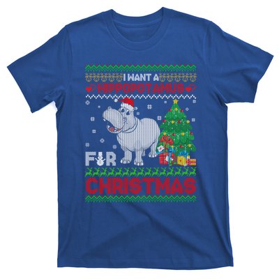 I Want A Hippopotamus For Christmas Hippo Pajamas Ugly Gift T-Shirt