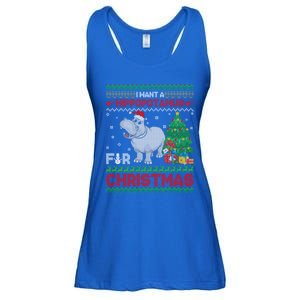 I Want A Hippopotamus For Christmas Hippo Pajamas Ugly Gift Ladies Essential Flowy Tank