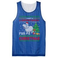 I Want A Hippopotamus For Christmas Hippo Pajamas Ugly Gift Mesh Reversible Basketball Jersey Tank