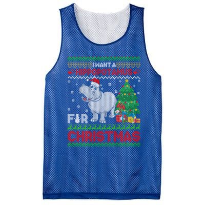 I Want A Hippopotamus For Christmas Hippo Pajamas Ugly Gift Mesh Reversible Basketball Jersey Tank