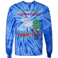 I Want A Hippopotamus For Christmas Hippo Pajamas Ugly Gift Tie-Dye Long Sleeve Shirt