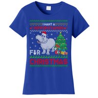 I Want A Hippopotamus For Christmas Hippo Pajamas Ugly Gift Women's T-Shirt