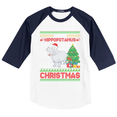 I Want A Hippopotamus For Christmas Hippo Pajamas Ugly Gift Baseball Sleeve Shirt