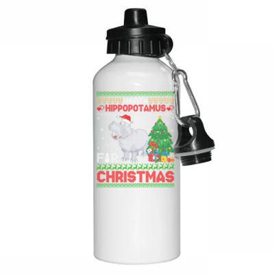 I Want A Hippopotamus For Christmas Hippo Pajamas Ugly Gift Aluminum Water Bottle