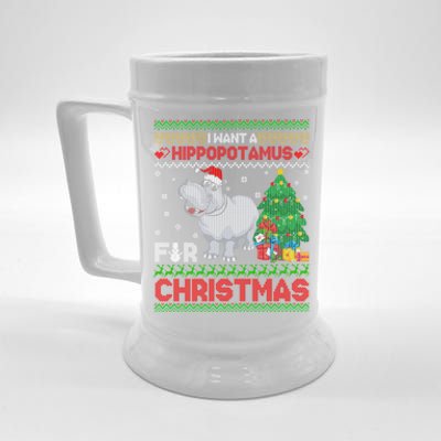 I Want A Hippopotamus For Christmas Hippo Pajamas Ugly Gift Beer Stein