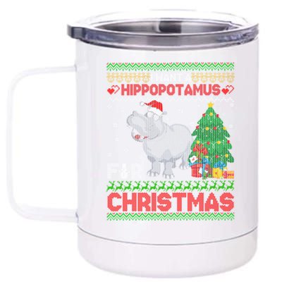 I Want A Hippopotamus For Christmas Hippo Pajamas Ugly Gift 12 oz Stainless Steel Tumbler Cup