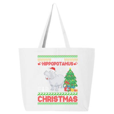 I Want A Hippopotamus For Christmas Hippo Pajamas Ugly Gift 25L Jumbo Tote