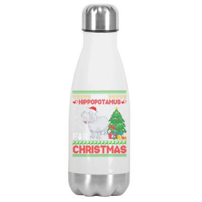 I Want A Hippopotamus For Christmas Hippo Pajamas Ugly Gift Stainless Steel Insulated Water Bottle