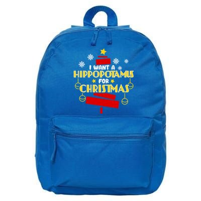 I Want A Hippopotamus For Christmas Xmas Hippo Gift 16 in Basic Backpack