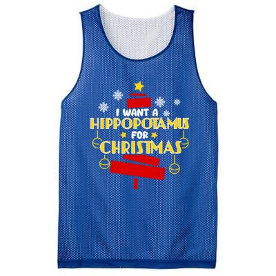 I Want A Hippopotamus For Christmas Xmas Hippo Gift Mesh Reversible Basketball Jersey Tank