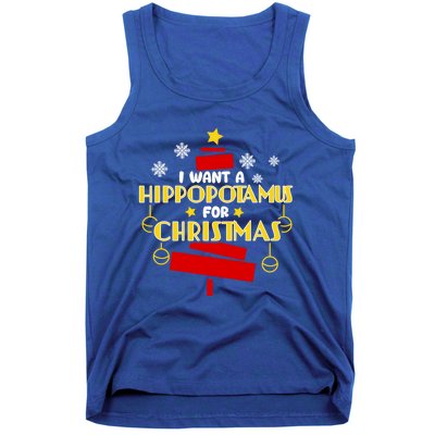 I Want A Hippopotamus For Christmas Xmas Hippo Gift Tank Top