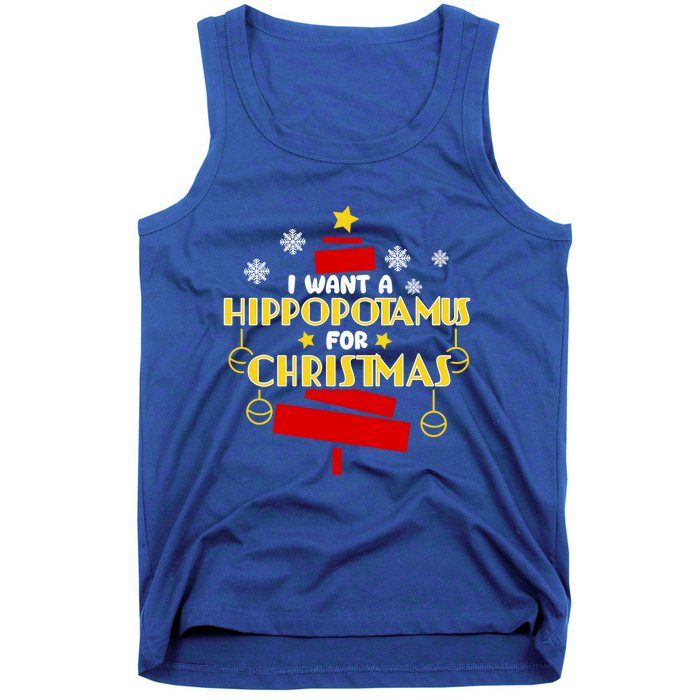 I Want A Hippopotamus For Christmas Xmas Hippo Gift Tank Top