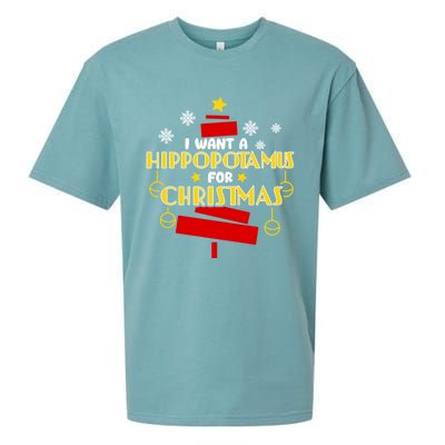 I Want A Hippopotamus For Christmas Xmas Hippo Gift Sueded Cloud Jersey T-Shirt