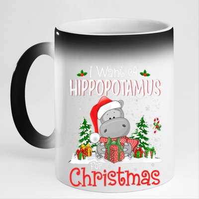 I Want A Hippopotamus For Christmas Xmas Hippo 11oz Black Color Changing Mug