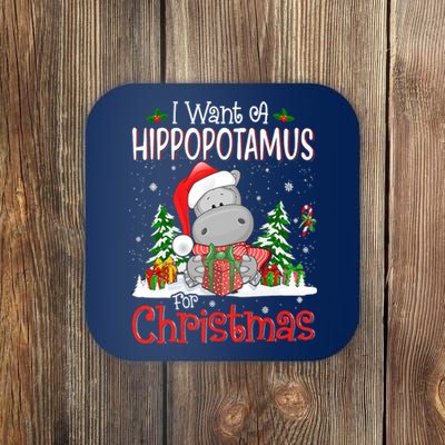 I Want A Hippopotamus For Christmas Xmas Hippo Coaster