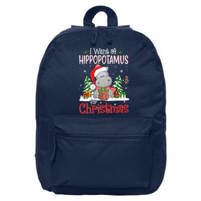 I Want A Hippopotamus For Christmas Xmas Hippo 16 in Basic Backpack