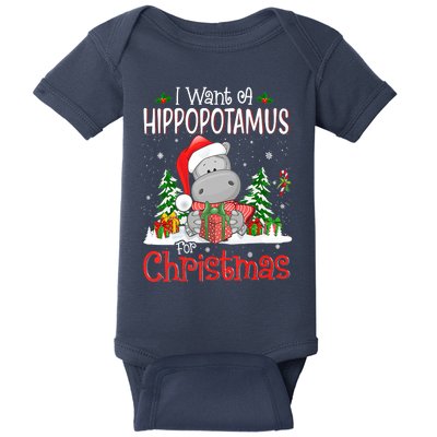 I Want A Hippopotamus For Christmas Xmas Hippo Baby Bodysuit