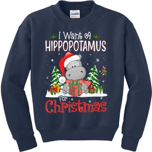 I Want A Hippopotamus For Christmas Xmas Hippo Kids Sweatshirt