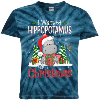 I Want A Hippopotamus For Christmas Xmas Hippo Kids Tie-Dye T-Shirt