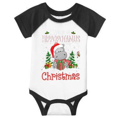 I Want A Hippopotamus For Christmas Xmas Hippo Infant Baby Jersey Bodysuit