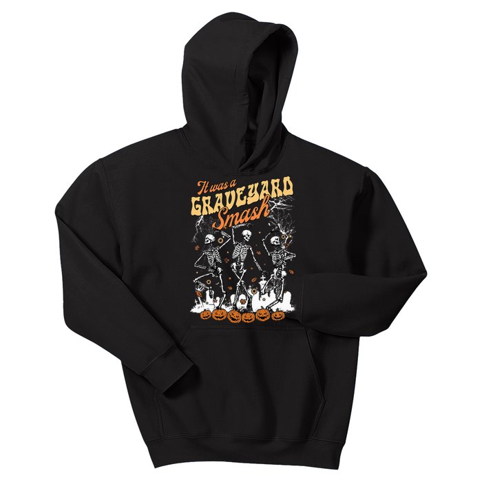 It Was A Graveyard Smash Skeleton Spooky Season Halloween Kids Hoodie