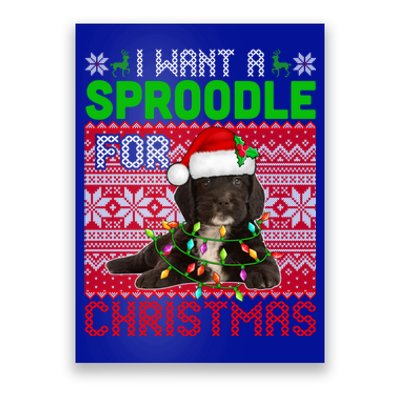 I Want A Sproodle For Christmas Santa Dog Lover Owner Meaningful Gift Poster