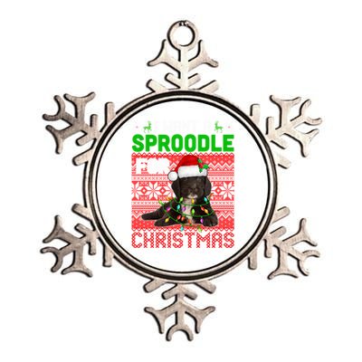 I Want A Sproodle For Christmas Santa Dog Lover Owner Meaningful Gift Metallic Star Ornament