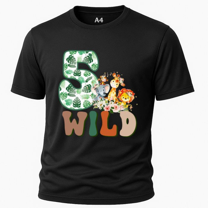 Im Wild And 5 Birthday Safari Jungle Zoo 5th Bday Fifth Gift Cooling Performance Crew T-Shirt