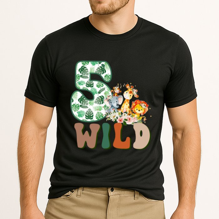 Im Wild And 5 Birthday Safari Jungle Zoo 5th Bday Fifth Gift Cooling Performance Crew T-Shirt