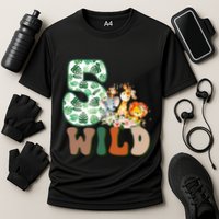 Im Wild And 5 Birthday Safari Jungle Zoo 5th Bday Fifth Gift Cooling Performance Crew T-Shirt