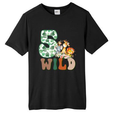 Im Wild And 5 Birthday Safari Jungle Zoo 5th Bday Fifth Gift Tall Fusion ChromaSoft Performance T-Shirt