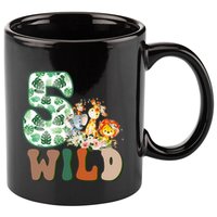 Im Wild And 5 Birthday Safari Jungle Zoo 5th Bday Fifth Gift 11oz C Handle Ceramic Mug