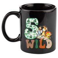 Im Wild And 5 Birthday Safari Jungle Zoo 5th Bday Fifth Gift 11oz C Handle Ceramic Mug