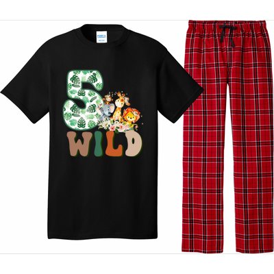 Im Wild And 5 Birthday Safari Jungle Zoo 5th Bday Fifth Gift Pajama Set