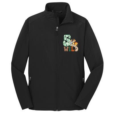 Im Wild And 5 Birthday Safari Jungle Zoo 5th Bday Fifth Gift Core Soft Shell Jacket