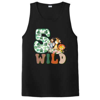 Im Wild And 5 Birthday Safari Jungle Zoo 5th Bday Fifth Gift PosiCharge Competitor Tank