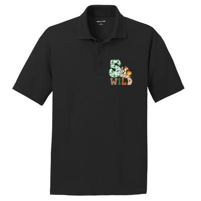 Im Wild And 5 Birthday Safari Jungle Zoo 5th Bday Fifth Gift PosiCharge RacerMesh Polo