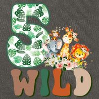 Im Wild And 5 Birthday Safari Jungle Zoo 5th Bday Fifth Gift Cotton Canvas Backpack
