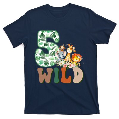 Im Wild And 5 Birthday Safari Jungle Zoo 5th Bday Fifth Gift T-Shirt