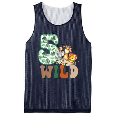 Im Wild And 5 Birthday Safari Jungle Zoo 5th Bday Fifth Gift Mesh Reversible Basketball Jersey Tank