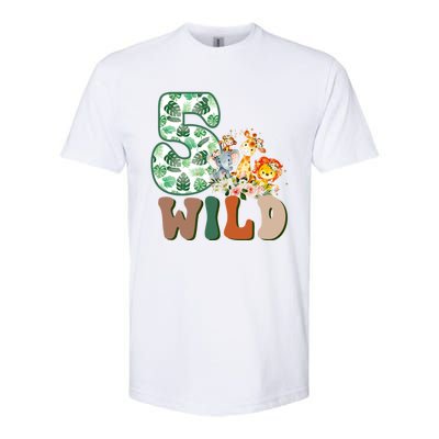 Im Wild And 5 Birthday Safari Jungle Zoo 5th Bday Fifth Gift Softstyle CVC T-Shirt