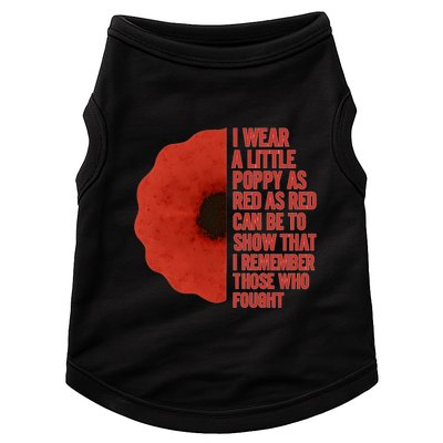I Wear a Little Poppy Doggie Tank