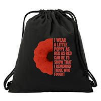 I Wear a Little Poppy Drawstring Bag
