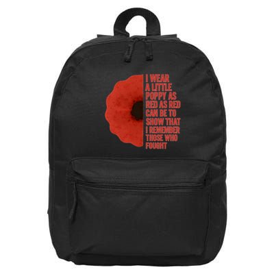 I Wear a Little Poppy 16 in Basic Backpack