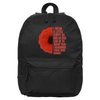 I Wear a Little Poppy 16 in Basic Backpack