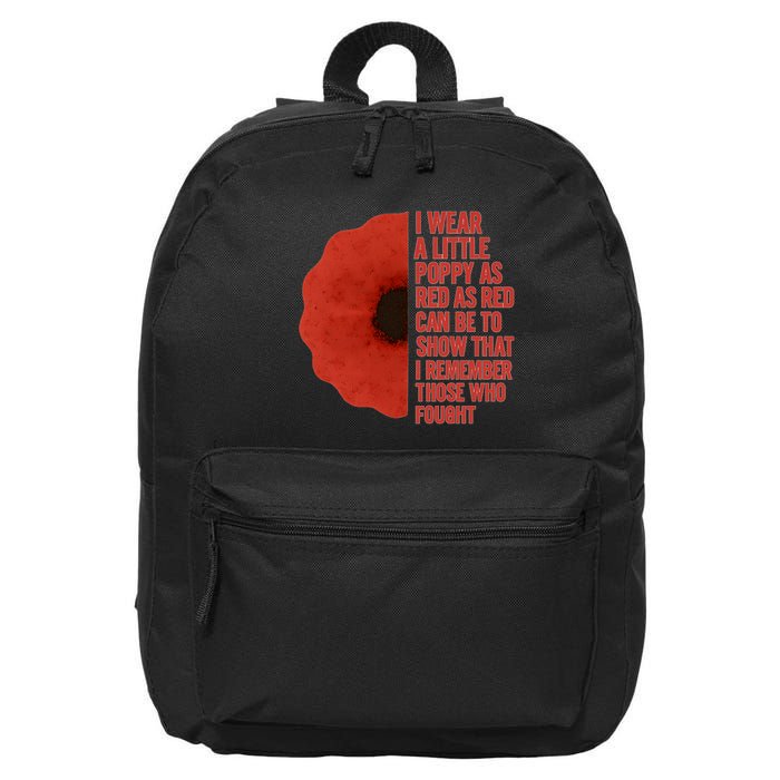 I Wear a Little Poppy 16 in Basic Backpack