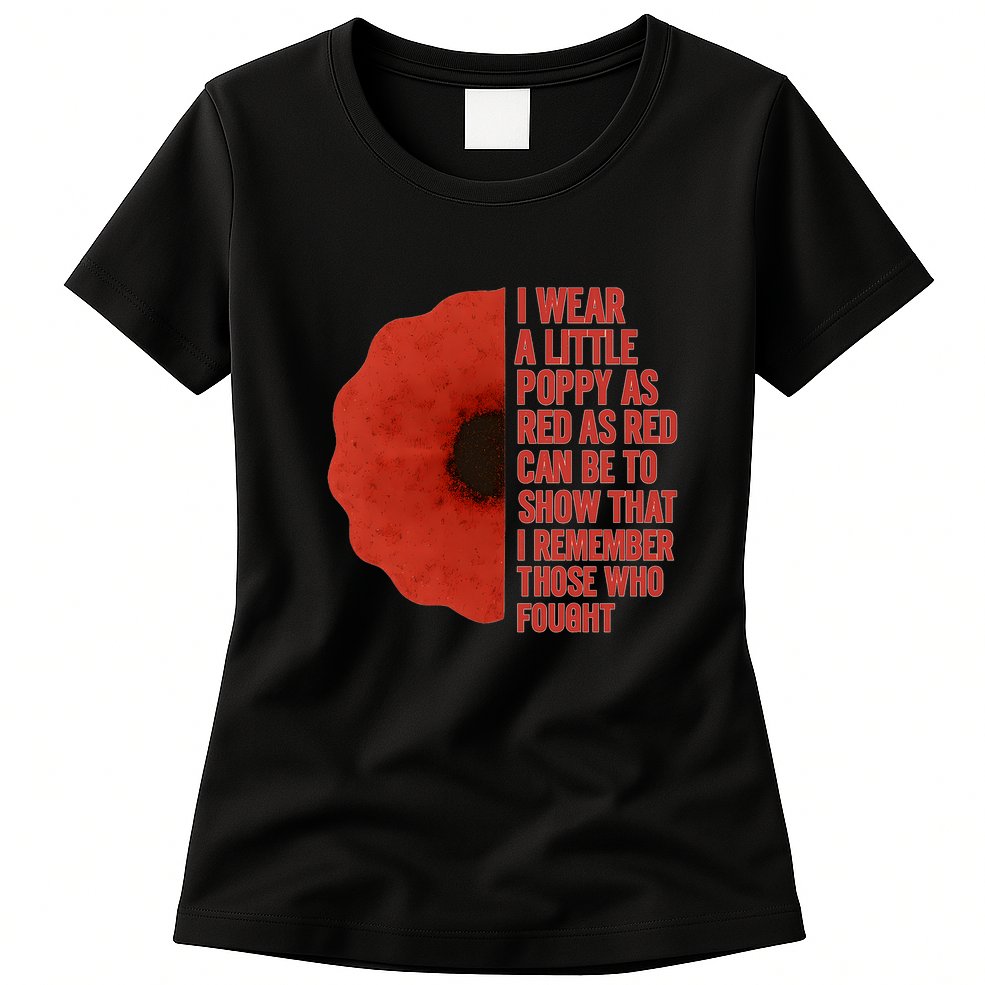 I Wear a Little Poppy Womens T-Shirt