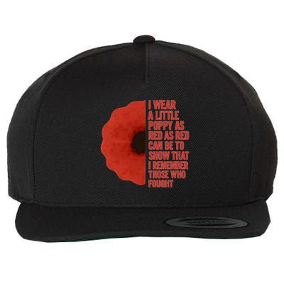 I Wear a Little Poppy Wool Snapback Cap